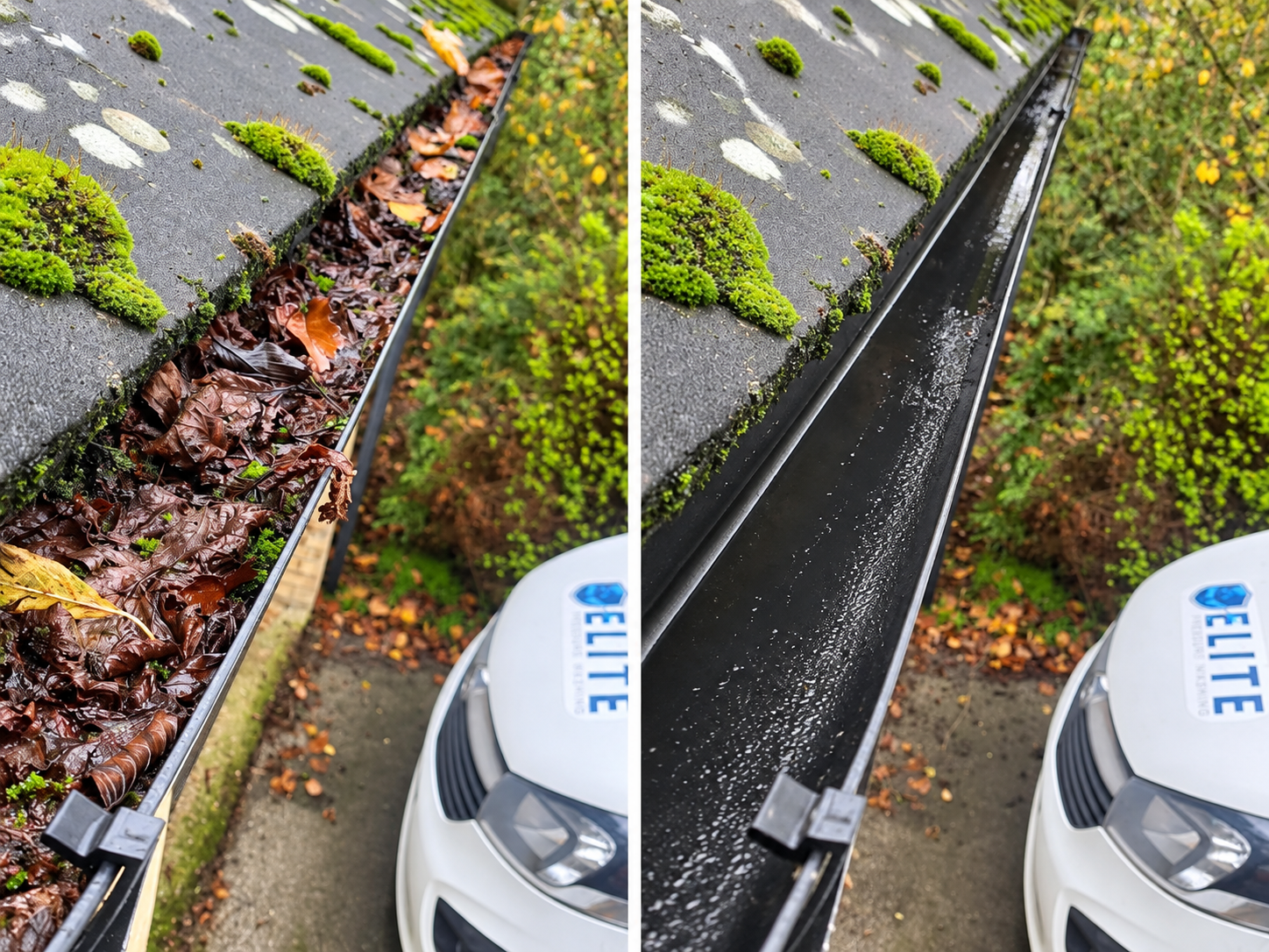 Gutter cleaning and clearing by Elite